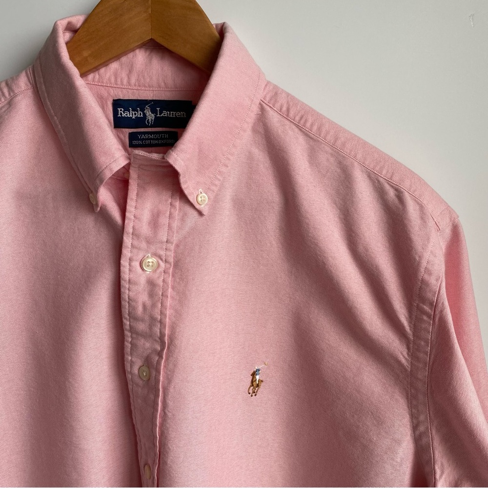 VTG Ralph Lauren Yarmouth Cotton Oxford Button Down Flesh Pony 16.5/36